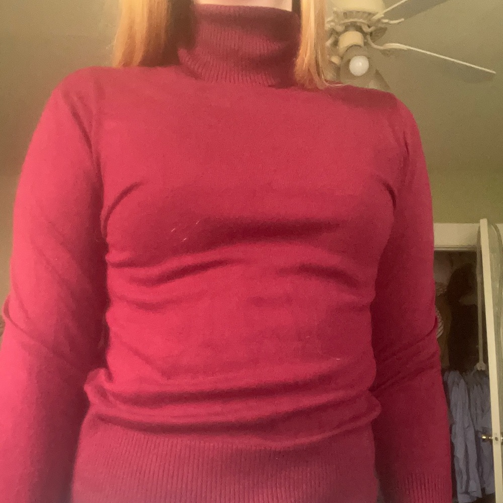 Faded Glory Red Cowl Neck Sweater